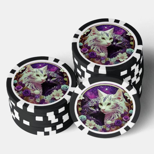 Lucky Poker Chips voor Cat Lovers (Opstapeling)