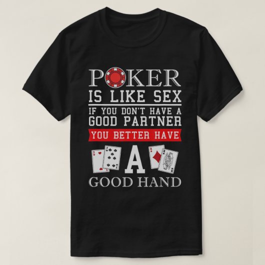 Lucky Poker Gift - Texas Holdem Poker Player T-Shi T-shirt (Design voorkant)