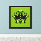 Lucky Poker Skull Canvas Afdruk (Insitu (Houten vloer))