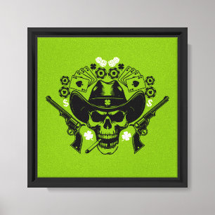 Lucky Poker Skull Canvas Afdruk