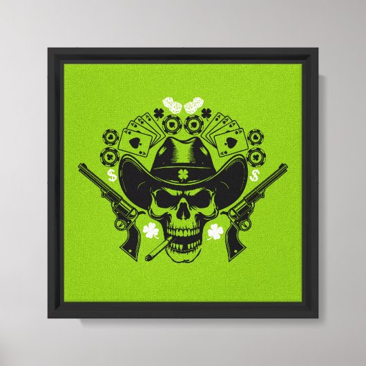 Lucky Poker Skull Canvas Afdruk (Voorkant)