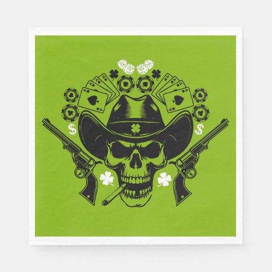 Lucky Poker Skull Servet (Voorkant)