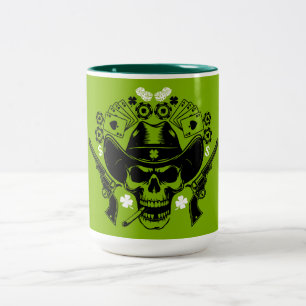 Lucky Poker Skull Tweekleurige Koffiemok