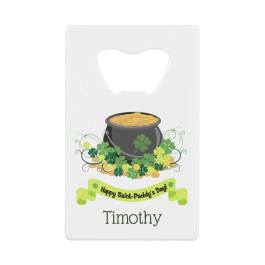 Lucky pot goud creditkaart flessenopener (Voorkant)