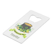 Lucky pot goud creditkaart flessenopener (Voorkant Gekanteld)