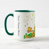 Lucky Pot of Gold Centered Shamrock Illustration Mok (Links)