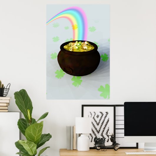 Lucky Pot of Gold Poster (Thuiskantoor)
