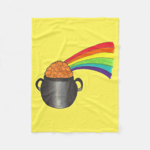 Lucky Pot of Gold Rainbow Saint Patrick's Day Fleece Deken