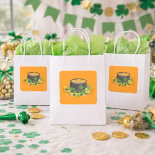 Lucky Pot of Gold St. Patrick's Day Vierkante Sticker