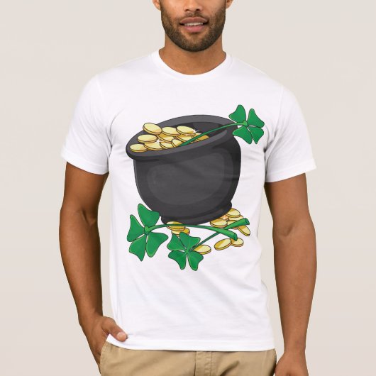 Lucky Pot van Goud Mannen T-Shirt (Voorkant)