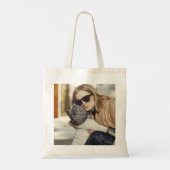 Lucky Pug Mom St. Patrick's Day Foto gepersonalise Tote Bag (Achterkant)