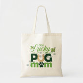 Lucky Pug Mom St. Patrick's Day Foto gepersonalise Tote Bag (Voorkant)