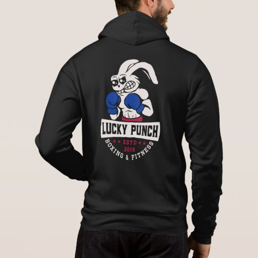 Lucky Punch Boksen - banner blauw Hoodie (Achterkant)