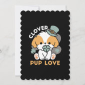 Lucky Pup met klaver – St. Patrick's Day cadeau Kaart (Voorkant)