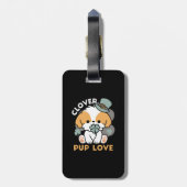Lucky Pup met Klaver - St. Patrick's Day Gift Bagagelabel (Achterkant verticaal)
