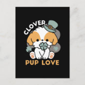 Lucky Pup met Klaver - St. Patrick's Day Gift Briefkaart (Voorkant)