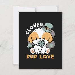 Lucky Pup met Klaver - St. Patrick's Day Gift Briefkaart