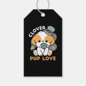 Lucky Pup met Klaver - St. Patrick's Day Gift Cadeaulabel (Voorkant)
