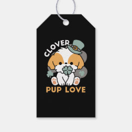 Lucky Pup met Klaver - St. Patrick's Day Gift Cadeaulabel
