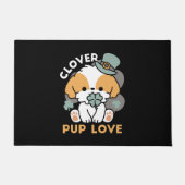 Lucky Pup met Klaver - St. Patrick's Day Gift Deurmat (Voorkant)