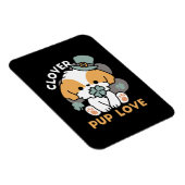 Lucky Pup met Klaver - St. Patrick's Day Gift Magneet (Rechterzijde)