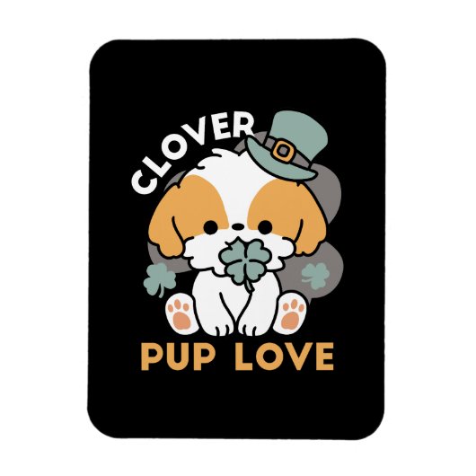 Lucky Pup met Klaver - St. Patrick's Day Gift Magneet (Verticaal)
