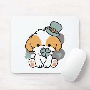 Lucky Pup met Klaver - St. Patrick's Day Gift Muismat
