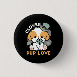 Lucky Pup met Klaver - St. Patrick's Day Gift Ronde Button 3,2 Cm