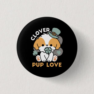 Lucky Pup met Klaver - St. Patrick's Day Gift Ronde Button 3,2 Cm