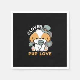 Lucky Pup met Klaver - St. Patrick's Day Gift Servet