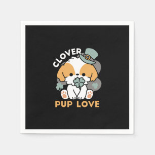 Lucky Pup met Klaver - St. Patrick's Day Gift Servet