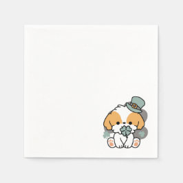 Lucky Pup met Klaver - St. Patrick's Day Gift Servet