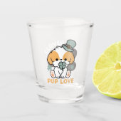 Lucky Pup met Klaver - St. Patrick's Day Gift Shot Glas (Voorkant)