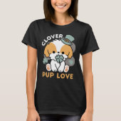 Lucky Pup met Klaver - St. Patrick's Day Gift T-shirt (Voorkant)