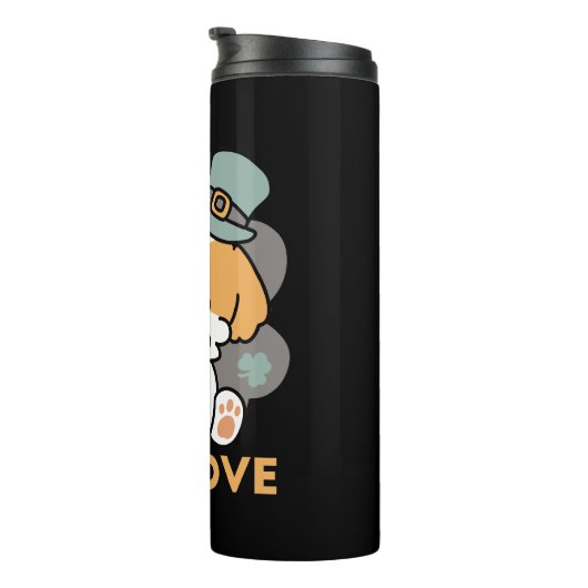 Lucky Pup met Klaver - St. Patrick's Day Gift Thermosbeker (Geroteerd rechts)