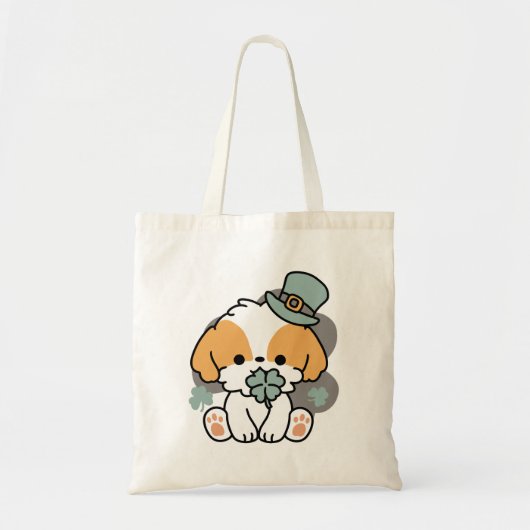 Lucky Pup met Klaver - St. Patrick's Day Gift Tote Bag (Voorkant)