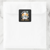 Lucky Pup met Klaver - St. Patrick's Day Gift Vierkante Sticker (Tas)