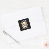 Lucky Pup met Klaver - St. Patrick's Day Gift Vierkante Sticker (Envelop)