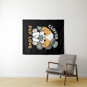 Lucky Pup met Klaver - St. Patrick's Day Gift Wandkleed (In Situ (horizontaal))