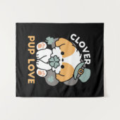 Lucky Pup met Klaver - St. Patrick's Day Gift Wandkleed (Voorkant (horizontaal))