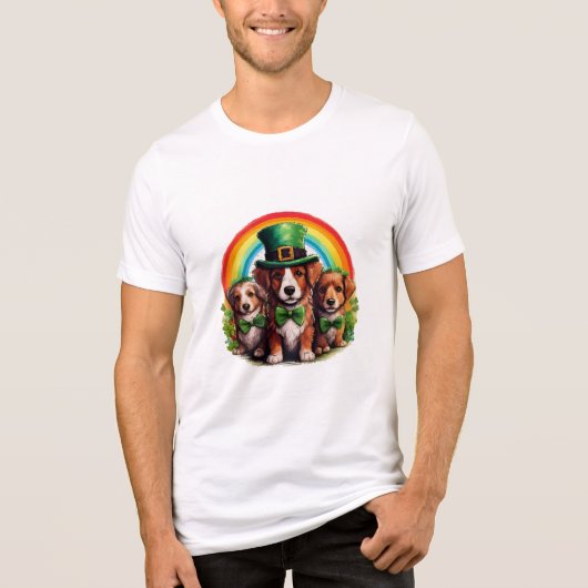 Lucky Pup Parade Tri-Blend Shirt (Voorkant)