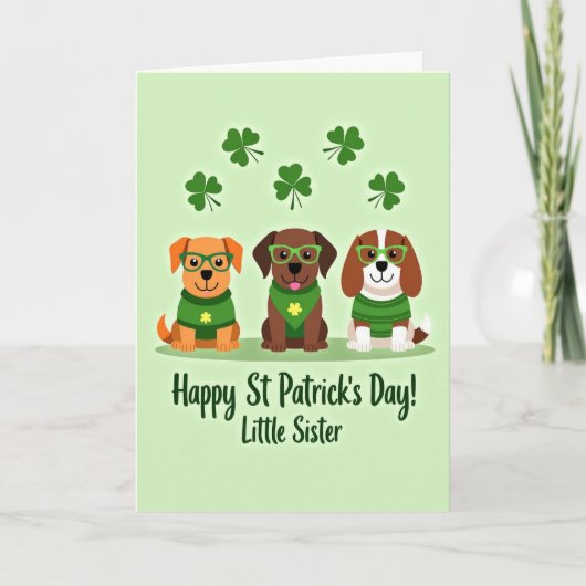 Lucky Pups Happy St Patricks Card Kaart (Voorkant)