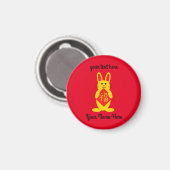 Lucky Rabbit #1 Round Magnet (Voorkant / Achterkant)