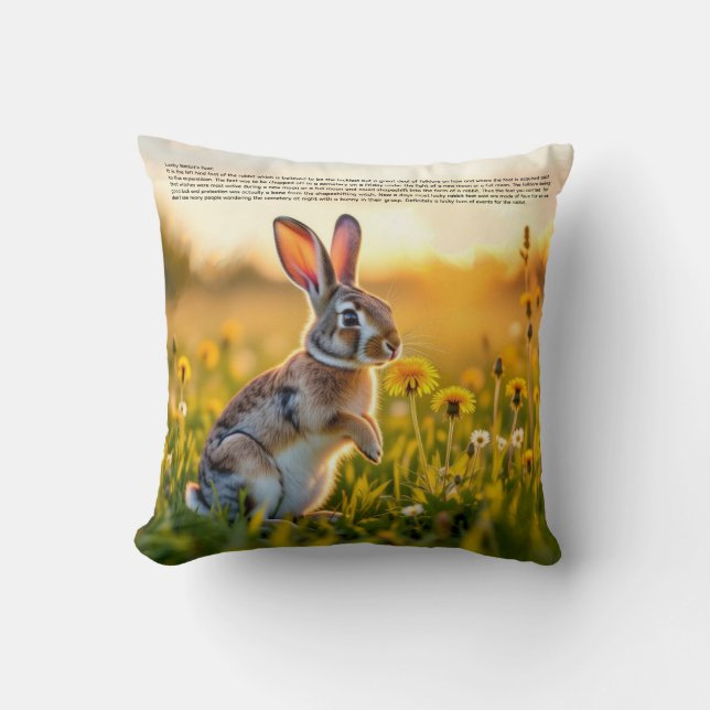 Lucky Rabbit Foot  Kussen (Voorkant)