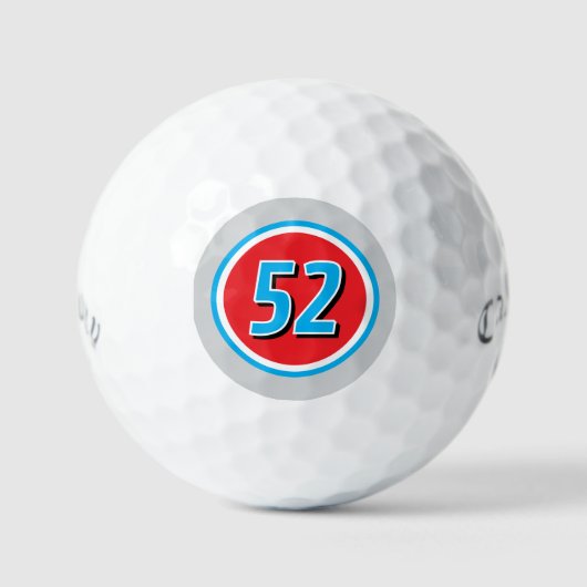 Lucky race auto nummer logo kleurrijke custom golfballen (Voorkant)