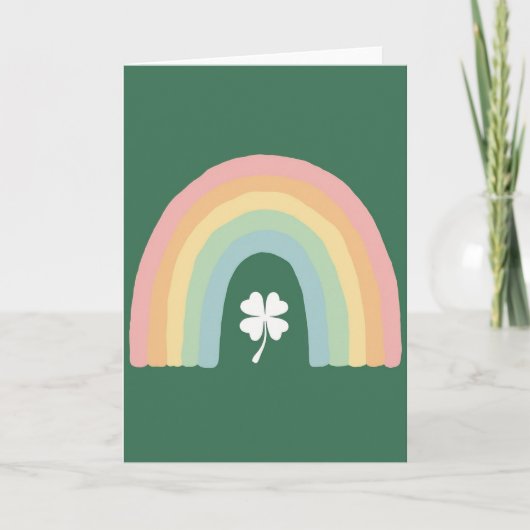 Lucky Rainbow Clover Dag Kaart (Voorkant)