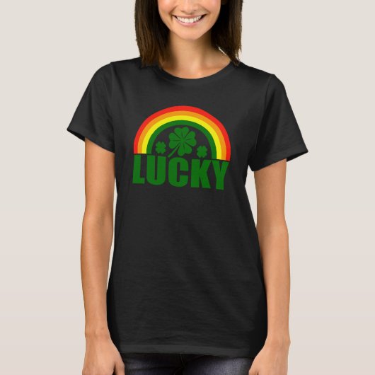 Lucky Rainbow Cool St Patrick's Day Irish Celebrat T-shirt (Voorkant)