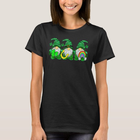 Lucky Rainbow Gnome Happy St Patrick's Day Kids Wo T-shirt (Voorkant)