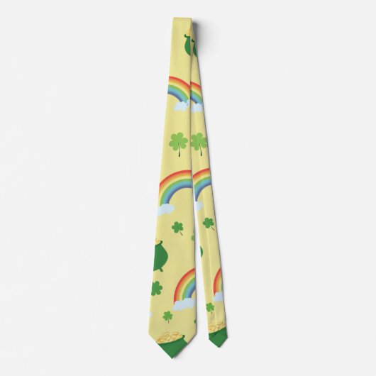 Lucky Rainbow Gouden Munt St. Patrick's Day Gift Stropdas (Voorkant)