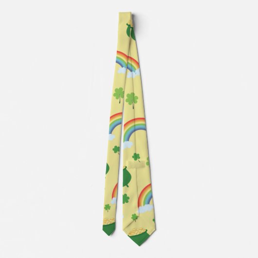 Lucky Rainbow Gouden Munt St. Patrick's Day Gift Stropdas (Achterkant)